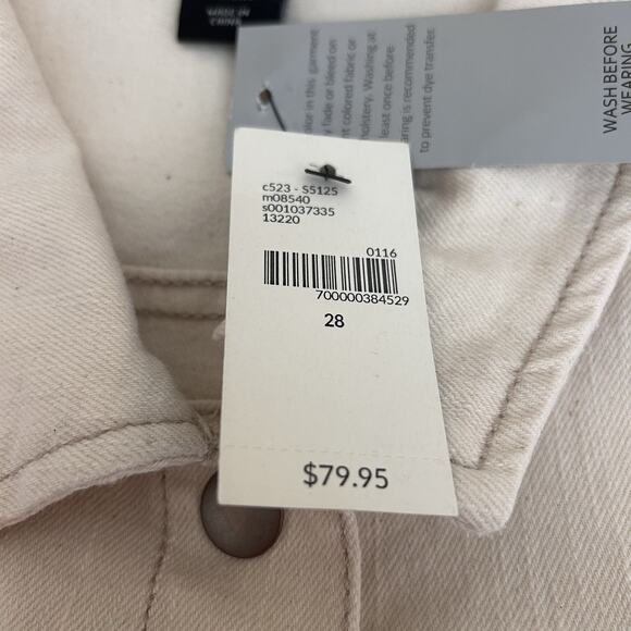 NWT Lane Bryant Women’s Ivory Jean Jacket Snap Closure Bomber Biker Plus Size 28 - Picture 13 of 15